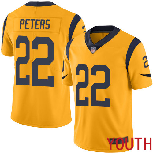 Los Angeles Rams Limited Gold Youth Marcus Peters Jersey NFL Football #22 Rush Vapor Untouchable